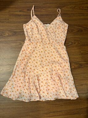 Altar'd State Light Pink Floral Spaghetti Strap Mini Dress